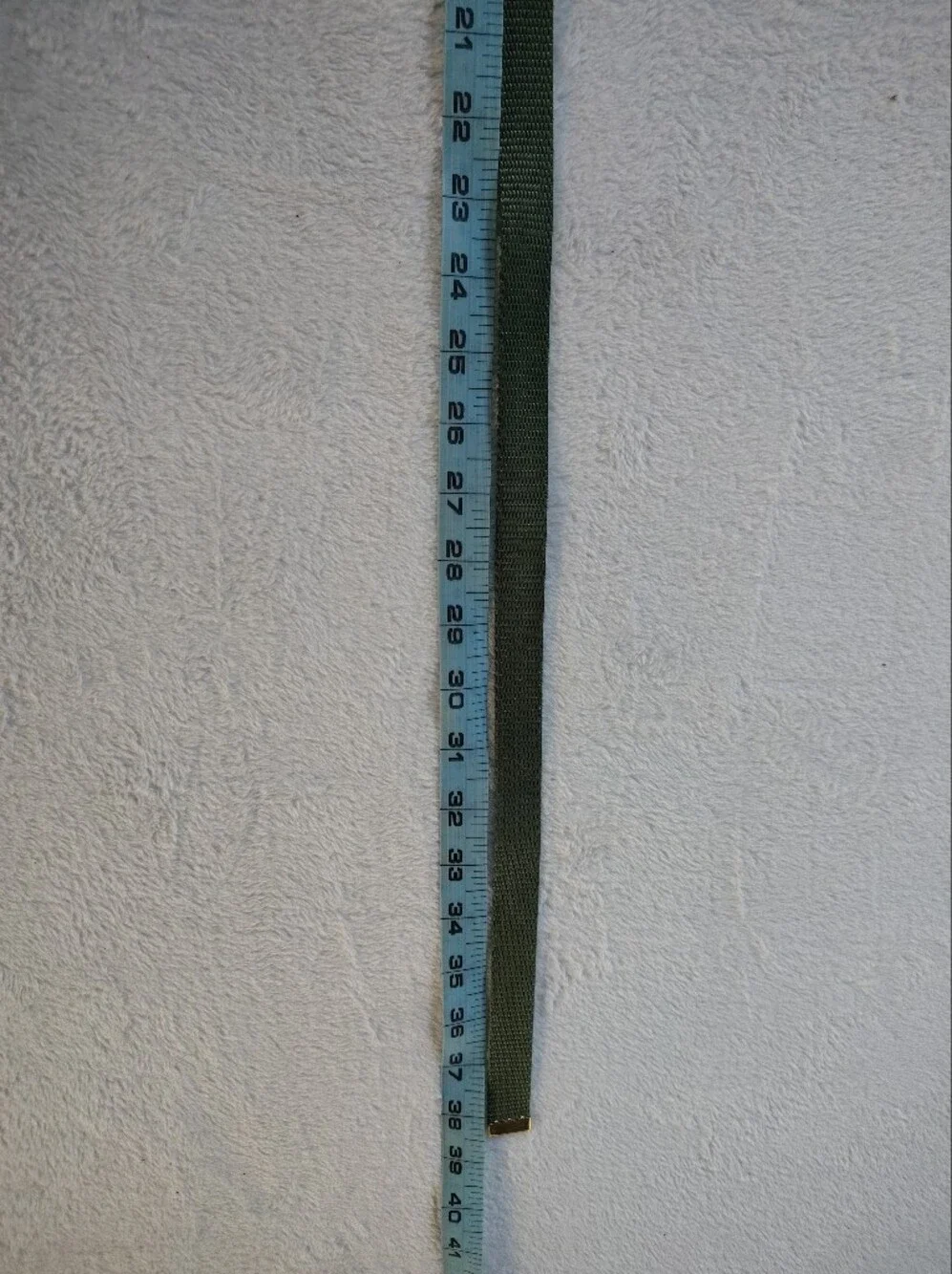 Vintage Pierre Cardin Olive Webbing Belt with Gold-Tone Logo Buckle